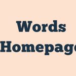Words Homepage